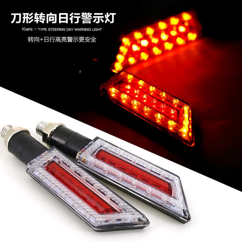 Electric Vehicle Motorcycle Accessories LED Decorative Light Blade Turn Signal Light Road Race Kawasaki Ninja Dual Color Turn Signal Light Car Accessories