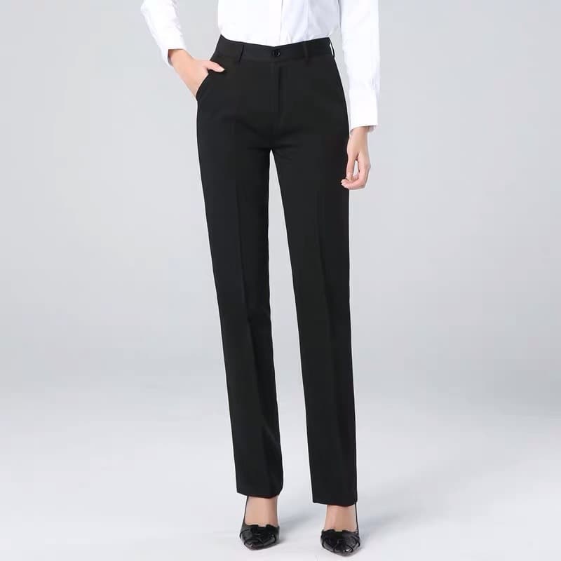 Men's and Women's Work Pants Straight Leg Mid-Rise Waist Serviceman Clean Hotel Uniform Elastic Pants Commuter
