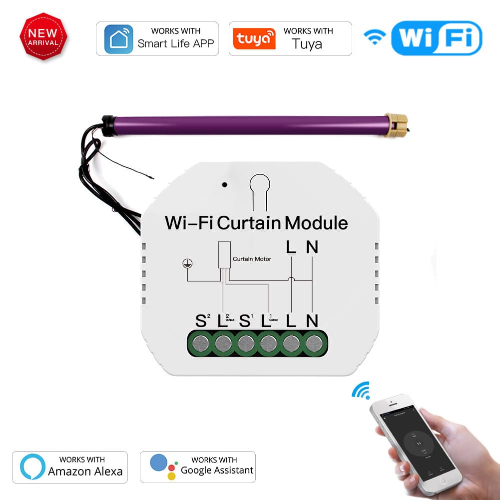 Tuya Smart Solution: Smart Wi-Fi Curtain Switch with Remote Timer Control via Mobile Phone and Alexa Support