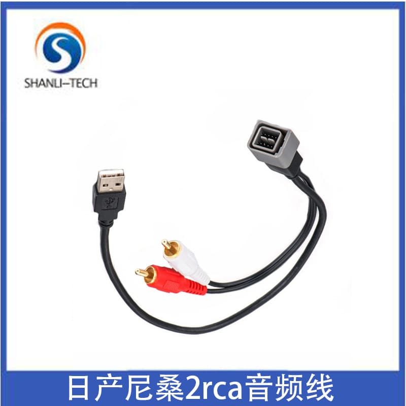 Compatible with Nissan Qashqai X-Trail Juke Car Audio CD Player to 2-Channel RCA Audio + USB Data Cable