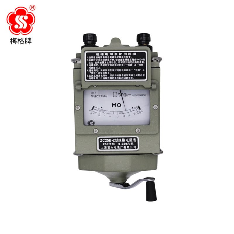 Shanghai Sixth Electric Meter Factory Hand-cranked Meter ZC25B-3 Meige Brand Insulation Resistance Tester 25-4 Megohmmeter 1000V