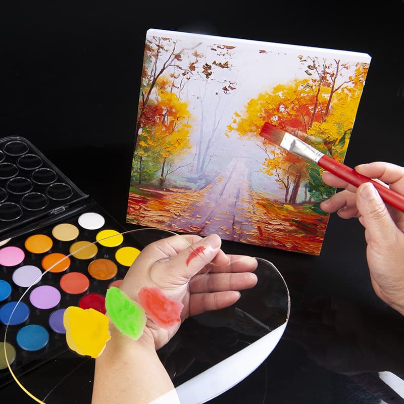 Acrylic Transparent Oval Palette for Oil Painting, Watercolor, Gouache, and Acrylic Pigment Plastic Mixing Tray