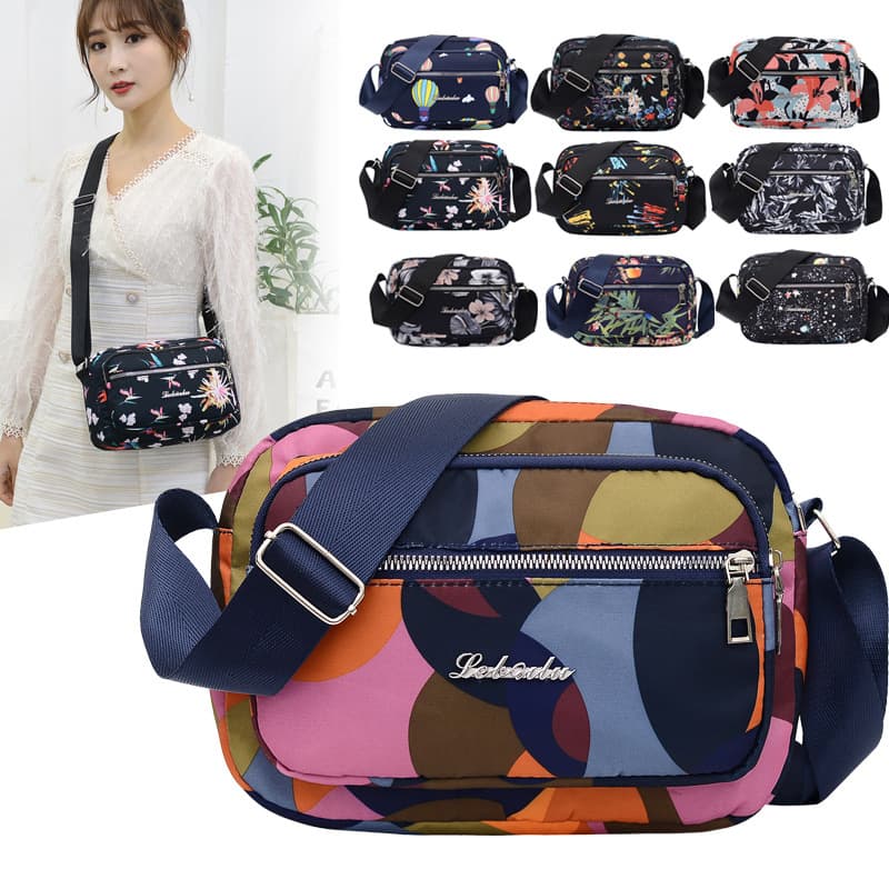 Women's fashionable shoulder bag, Korean style crossbody bag, multi-layered large capacity floral fabric bag for middle-aged and elderly women, factory price wholesale.