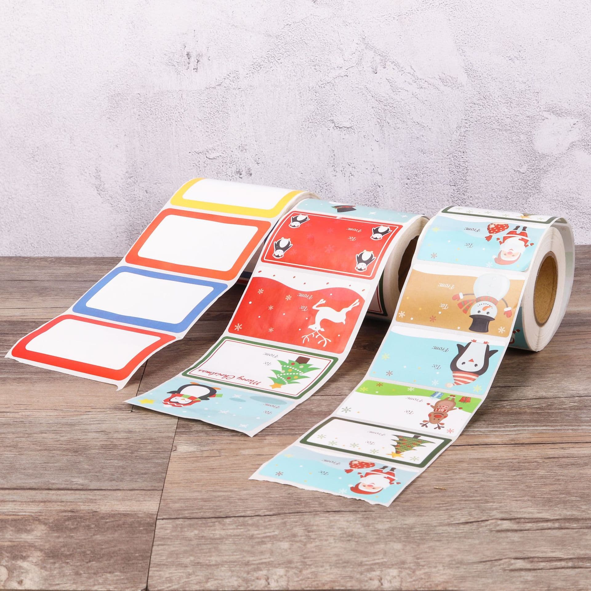 Amazon spot roll-packed Christmas stickers, gift stickers, sealing stickers, border decoration stickers