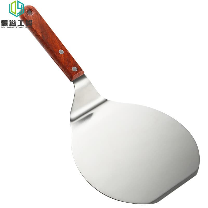 Factory Direct Stainless Steel Pizza Peel - Large Wooden Handle Safe Transfer Spatula for Cakes