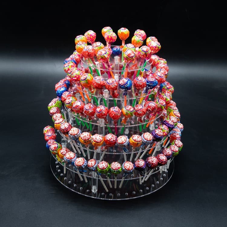 167-Hole Round Acrylic Lollipop Stand for Convenience Stores and Supermarkets