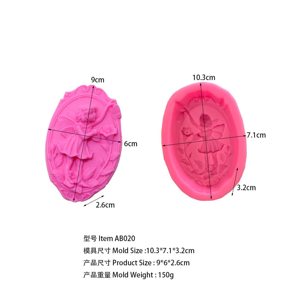 AB020 Flower Angel Handmade Soap Liquid Silicone Mold Cake Decoration Mold Essential Oil Cold Process Breast Milk Soap Mold