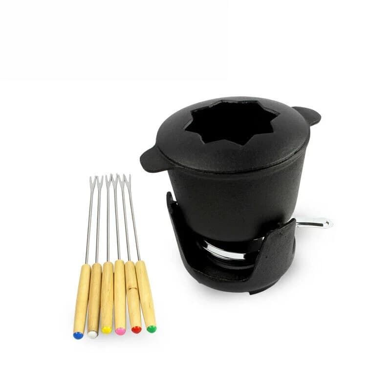 Cast iron cheese black cheese chocolate fondue single small hot pot mini enamel pot enamel hot pot