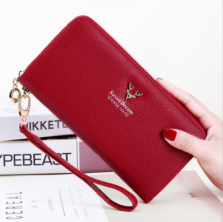 New Women's Long Wallet Casual Zipper Clutch Bag Trendy Student Ladies Phone Bag Korean Style Money Clip Fashion