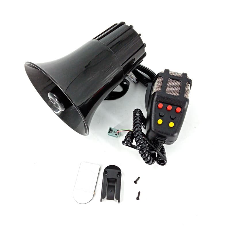 Car Motorcycle Modification 12V Round Port 7-Tone Voice Alarm Siren Horn 100W High Loudness Factory Direct