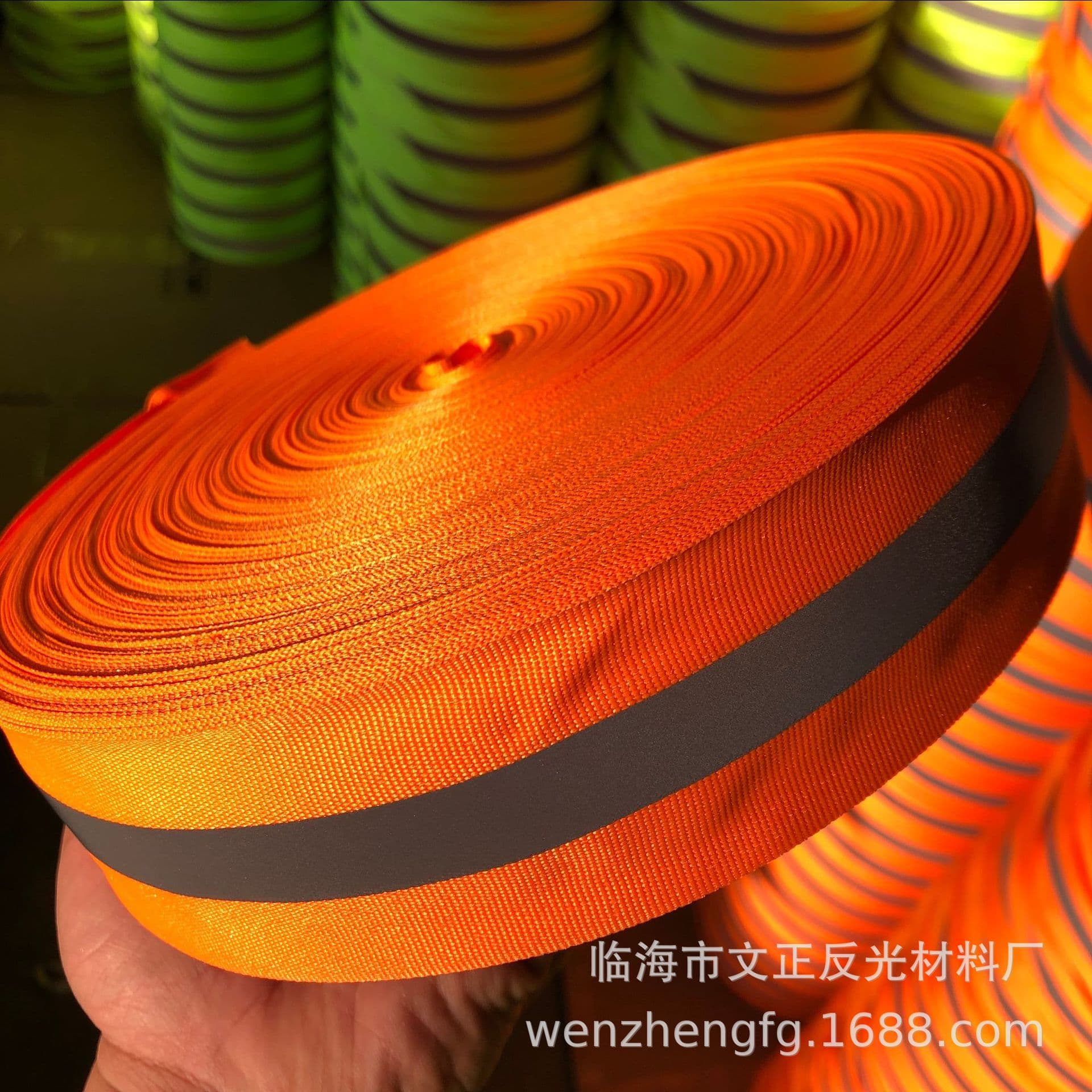 Custom Wholesale 5cm Double-Strip Reflective Webbing Safety Warning Tape Safety Vests for Night Cycling