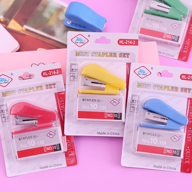 Cartoon Stapler Set Cute Mini Stapler 10# Staples Office Supplies Student Prize Small Gift