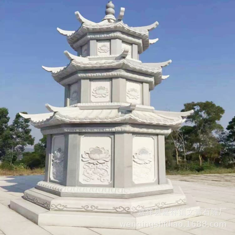 New Product Stupa, Monastery Large Exquisite Pagoda, Mountain Landscape Marble Multi-tier Stone Carving Buddhist Pagoda, Stone Pagoda