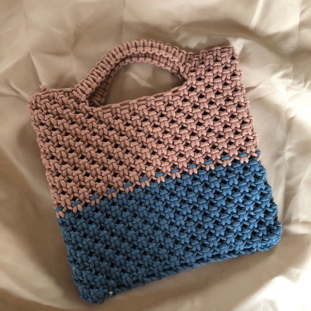Douyin Small Fragrance Style Cotton Rope Hyuna Woven Bag Handmade DIY Beach Bag