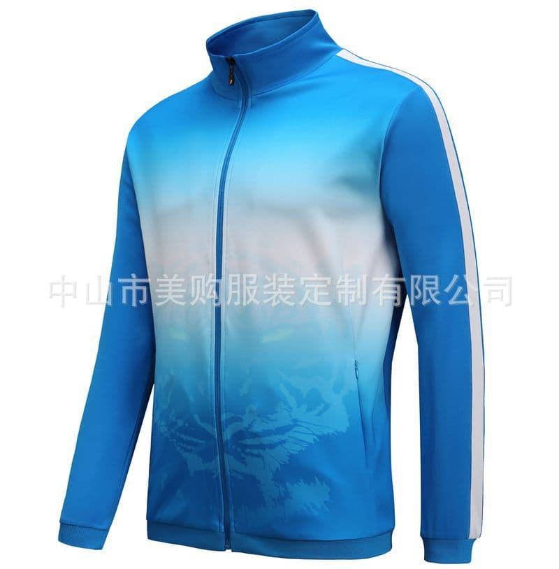 Men's digital printing heat transfer sweatshirt jacket fashionable stand-up uniform school uniform sportswear jacket can be printed