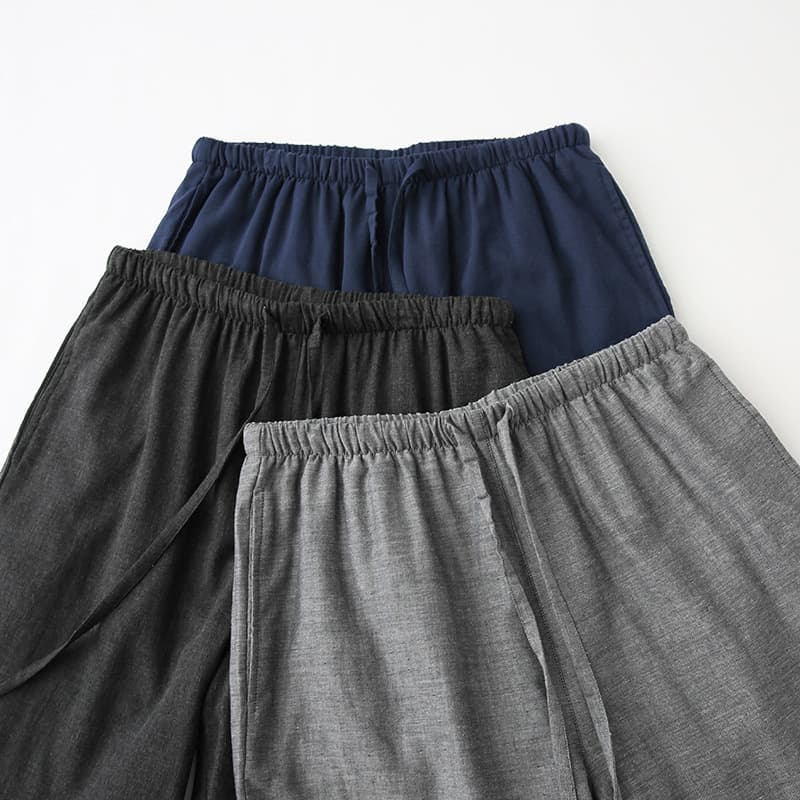 Men's Summer Loose Cotton Casual Solid Color Five-Point Shorts with Elastic Waist and Pockets, Breathable Beach Shorts Wholesale
