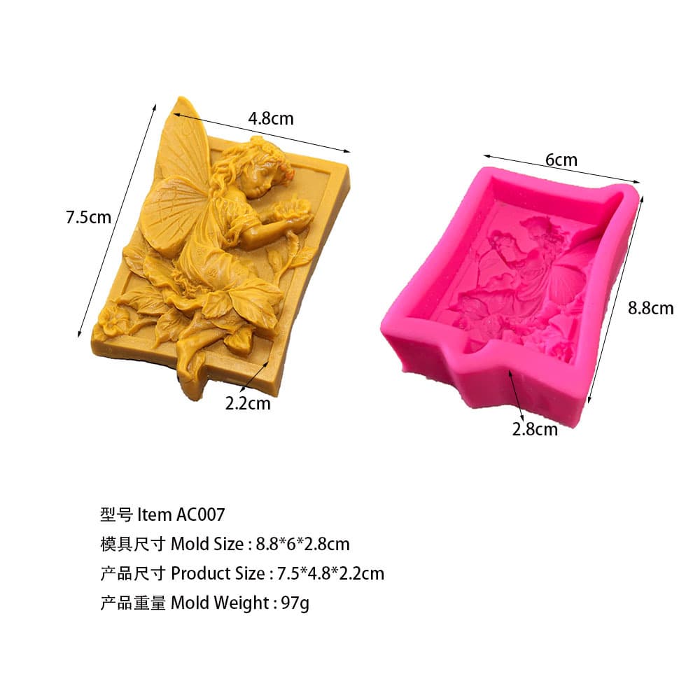 AC007 Flower Fairy Soap Liquid Silicone Mold Cake Decoration Mold Essential Oil Cold Process Breast Milk Soap Mold