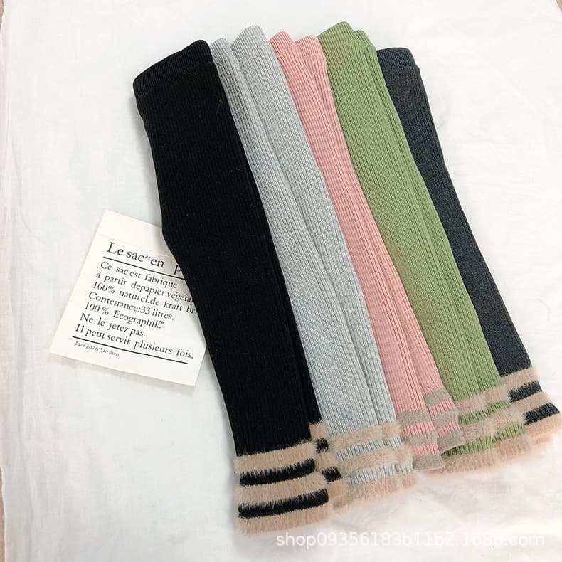 2023 Autumn/Winter New Girls' Leggings, Thin Style, Outerwear, Fashionable, Versatile, Baby Korean Warm Knitted Pants