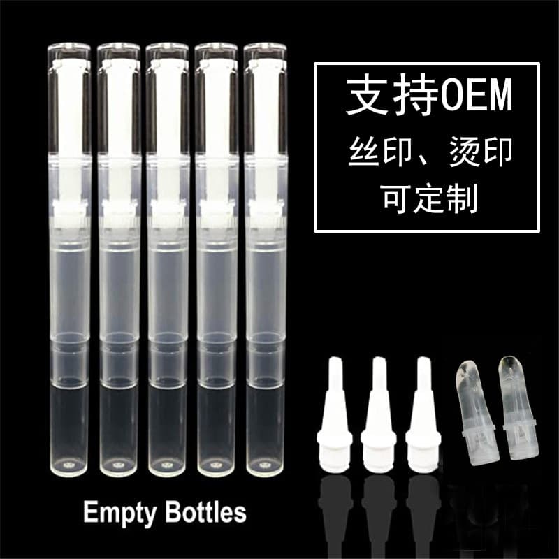 3ml manicure rotating pen tube mascara packaging liquid packaging empty tube silicone head lip gloss nail polish tube wholesale