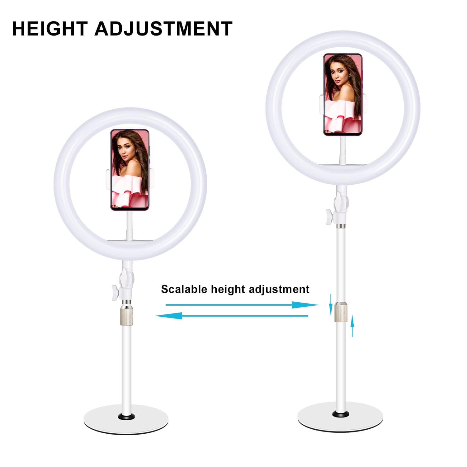 10-inch Influencer Live Streaming Stand with Fill Light, Anchor Beauty Skin Toning Ring Light for Shooting and Photography Tool