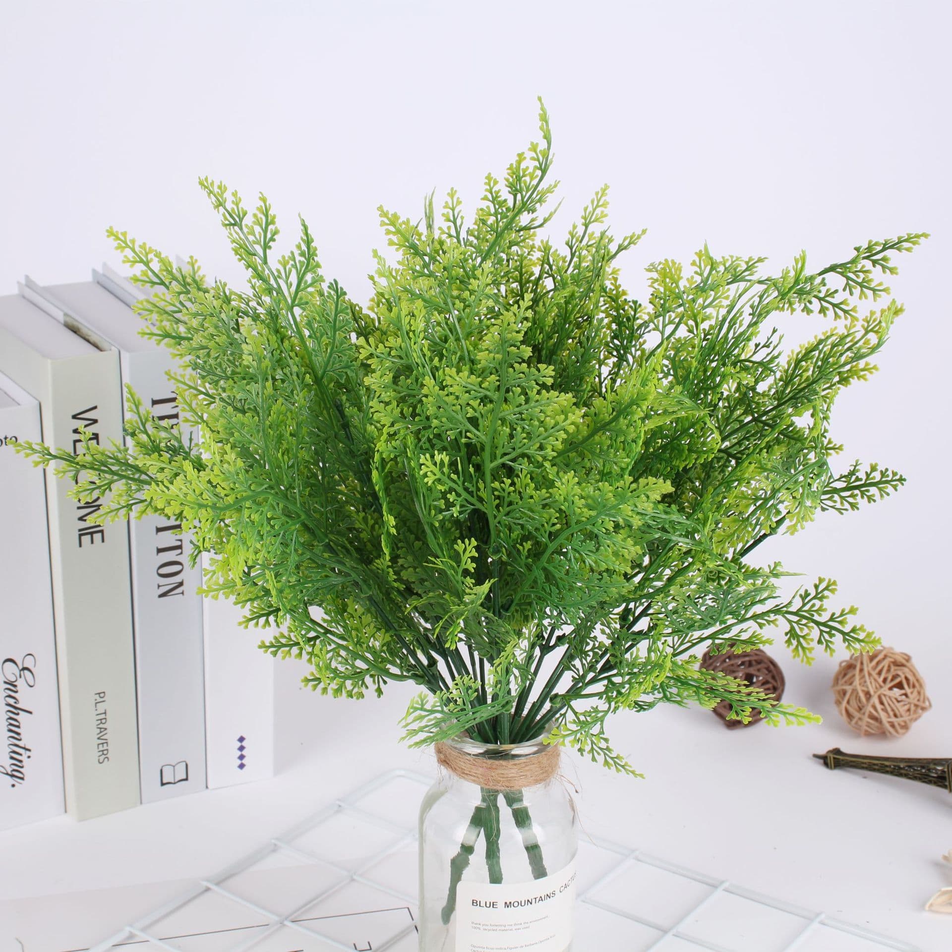 7-forked maidenhair fern, sedge, aquatic plant plastic plant wall material, simulated Persian fern, green plant fern