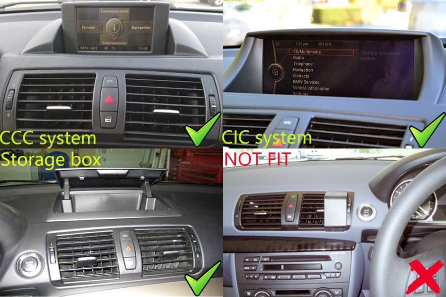 For BMW 1 Series E81 E82 E87 E88 (2006-2012) with Knob BMW Large Screen Navigation