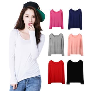 2021 Spring/Autumn Modal Base Layer Top for Women, Plus Size, Long Sleeve T-Shirt, Round Neck, Versatile, Thin