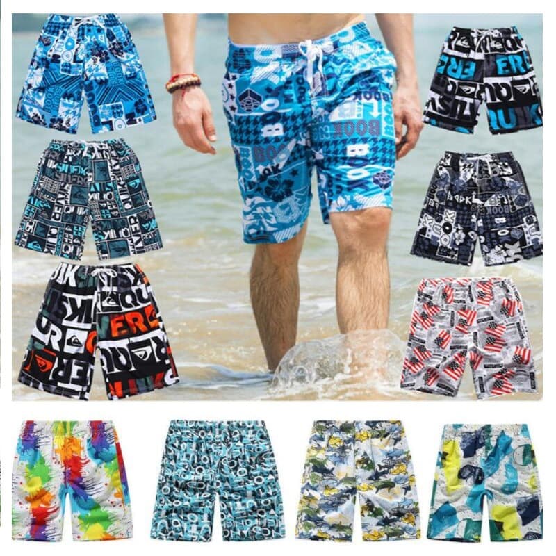 Factory Wholesale Men's Outdoor Quick-Dry Beach Shorts Summer Plus Size Five-Inch Shorts Street Vendor Supermarket Athletic Swim Trunks