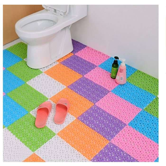 Freely assemblable fashionable large footprint bath anti-slip mats, bathroom water-separating mats, shower room anti-slip interlocking mats