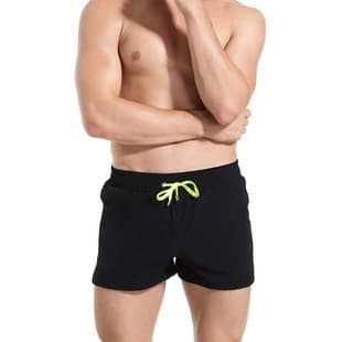 Dropshipping Men's Beach Shorts Solid Color 3-Inch Nylon Quick-Dry Slim Fit Sports Shorts Stretch Casual Swimming