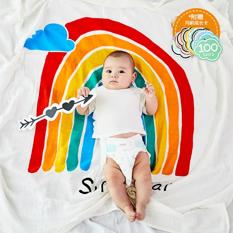 Muslin Tree Newborn Baby Swaddle Blanket Milestone Blanket Baby Photo Background Newborn Wrap