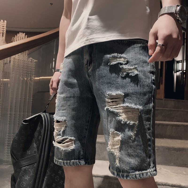2022 Summer Rick Denim Shorts Men's Trendy Casual Straight Pants Spiritual Guy Pants