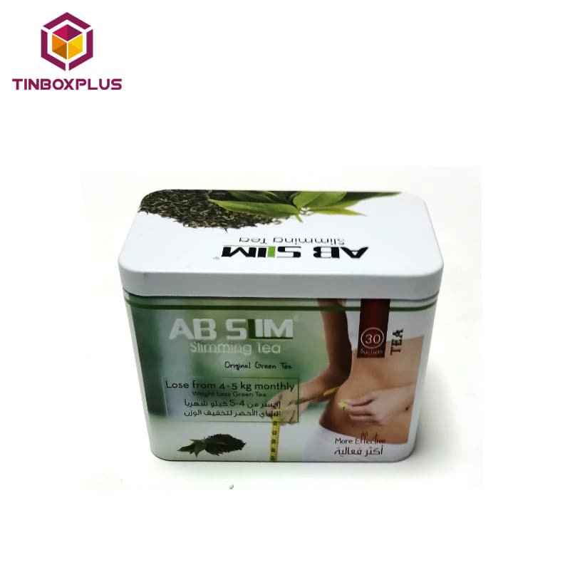 Dongguan Can Making Manufacturer Fujia De Can Making Rectangular Tea Can with Inner Lid and Buckle Bottom