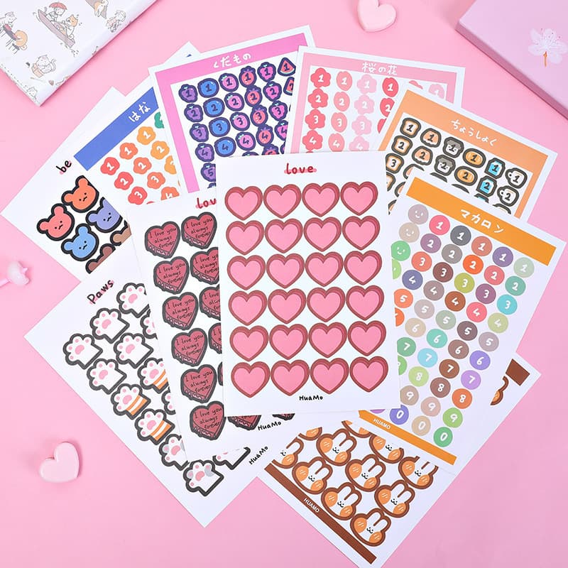 Korean ins style bread digital sticker Hyuna flower smiley hand ledger sticker DIY sealing sticker decorative sticker