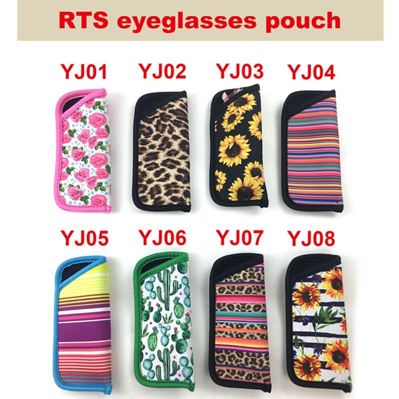 In Stock Neoprene Eyeglasses Case Ultra-Light Portable Soft Pouch Eyeglasses Cases