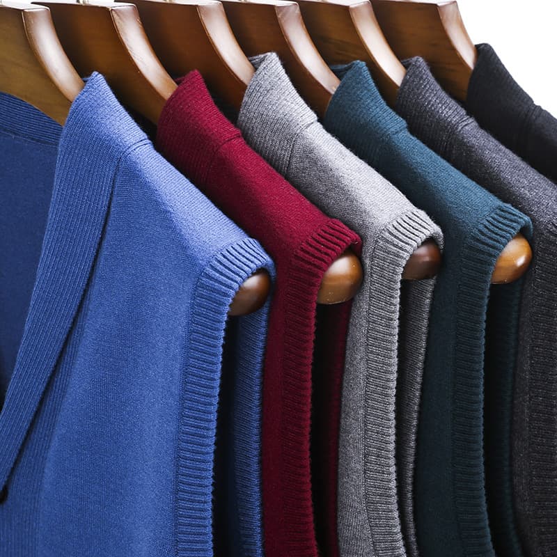 Spring Autumn and Winter Men's Cardigan Sweater Vest Korean Fashionable Suit Vest Lapel Knitted Sleeveless Waistcoat Warmer Clip