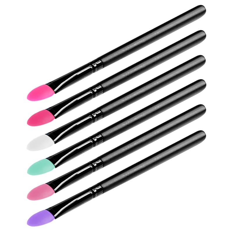 Factory Stock Silicone Eyeshadow Brush Single Beauty Makeup Brush Makeup Tool Loose Powder Eyeshadow Blending Brush Stick Wholesale