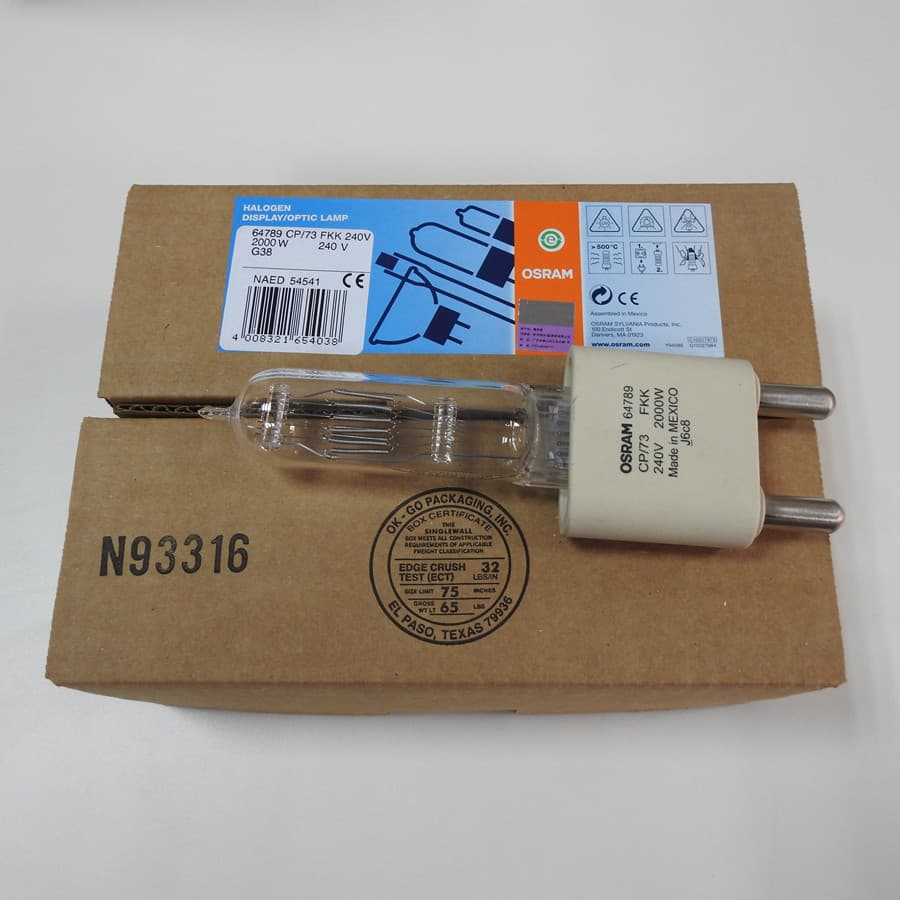 OSRAM 64789 CP/73 240V 2000W spotlight bulb 2KW bulb for film, photography, and stage lighting G38.