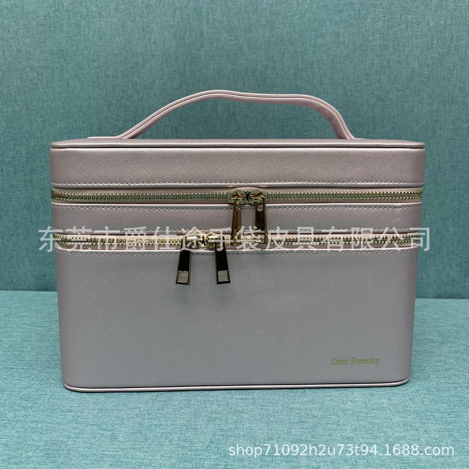 Factory Custom Multi-functional PU Jewelry Box, Eco-friendly Waterproof PU Storage Case, Three-Layer Handheld Makeup Bag