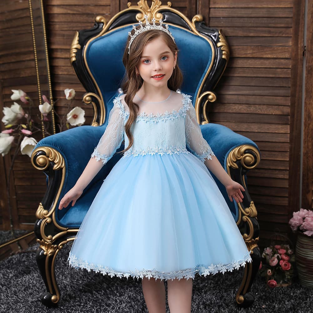 Princess Style Baby Girl's Birthday Dress Children's Wedding Performance Outfit Ins Children's Clothing Infant Dress Skirt