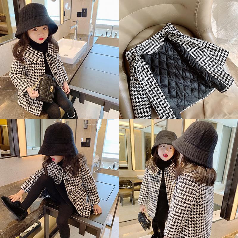Children's clothing 2025 spring and autumn new Korean style girls' coats woolen coats baby girls medium and long children's thick coats trendy