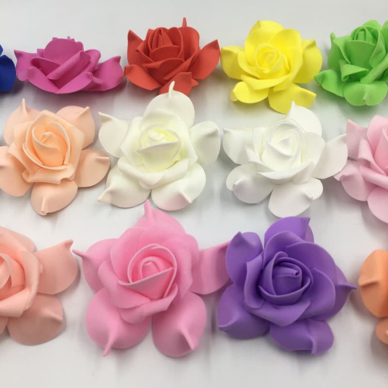 Foam roses, 7-8cm artificial rose heads, pinched corners, chicken beak flowers, bridal bouquets, wedding decoration materials.