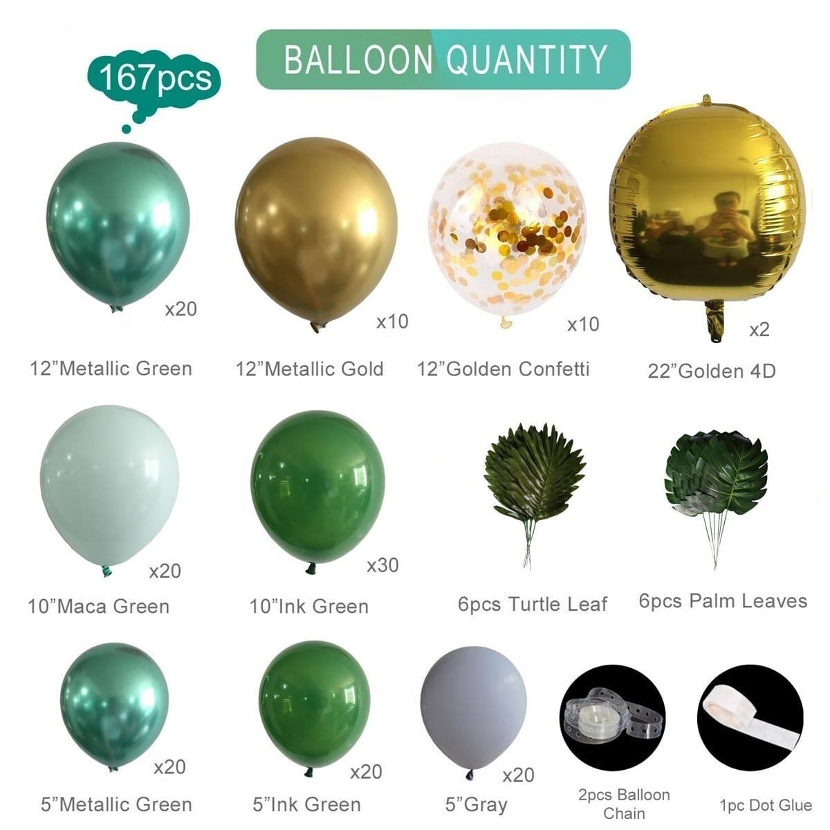 Amazon Hot Selling Dark Green Forest Balloon Birthday Decoration Jungle Theme Party Decoration Balloon Garland Kit