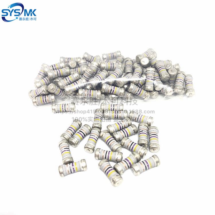 0309 Wire-wound wafer resistor, 10Ω, 5% power, 2W, 10 ohm, wire-wound color-coded fuse resistor, leadless.