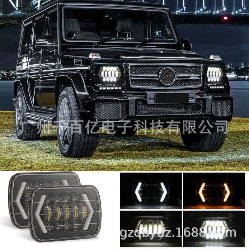 Suitable for Jeep Wrangler TJ Cherokee Headlight 5x7 Square Light 7 Inch Square Light Truck Headlight Pickup Modification Light