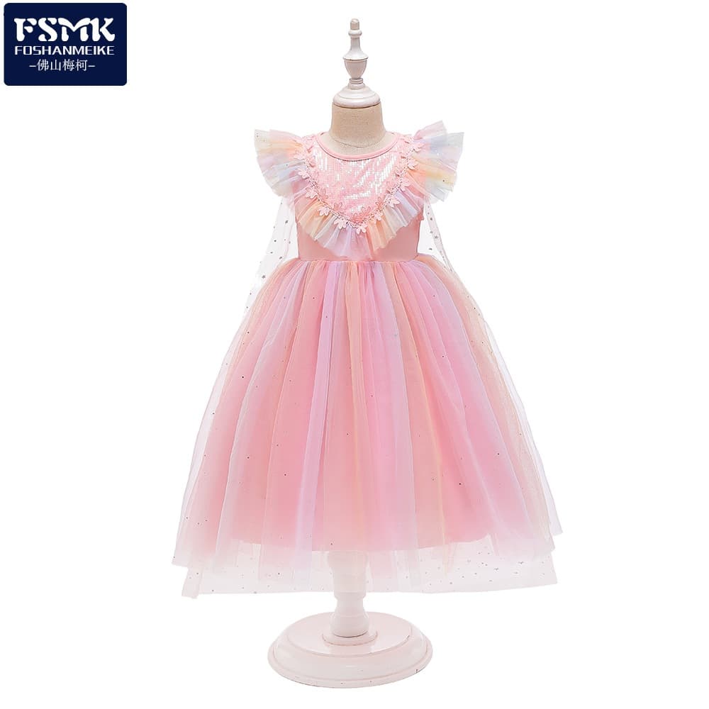 New Children's Gown Princess Dress Cosplay Performance Costume Frozen 2 Ariel Princess Dress Baby Girls Party Dresses