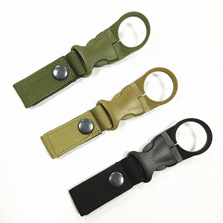 Nylon Webbing Water Bottle Carabiner Multi-functional Outdoor Sports Hiking Portable Clip Water Bottle Quick-release Buckle