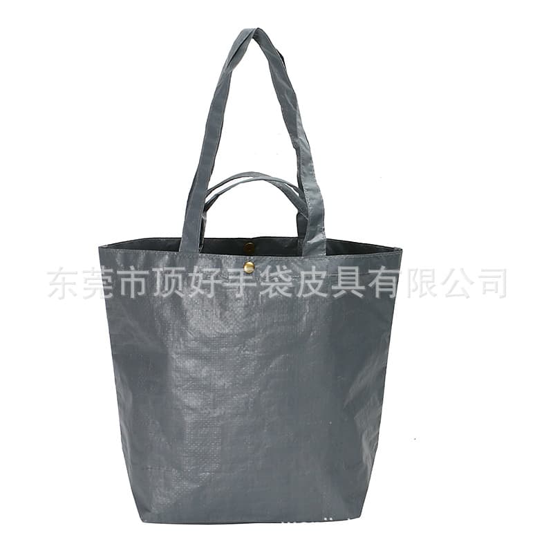 Custom PE Woven Material Handbag from Dongguan Factory, Large Capacity Eco-Friendly Snake Skin Material Shopping Tote Bag