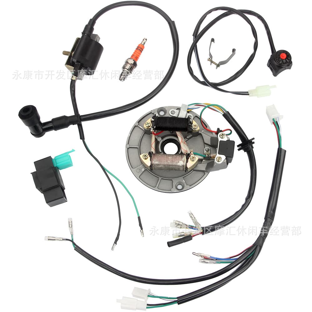 50-110cc Full Vehicle Wiring Harness CDI Ignition System ATV UTV Sand Car Complete Set Coils