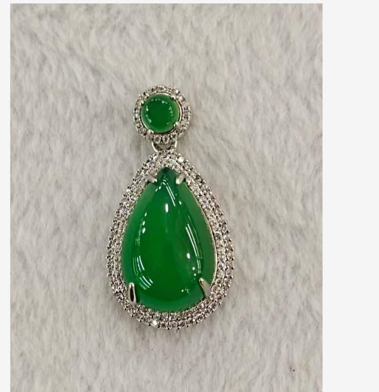 Manufacturers wholesale large quantities of chalcedony inlaid pendants, women's rose gold inlaid multi-color water drop inlaid pendants
